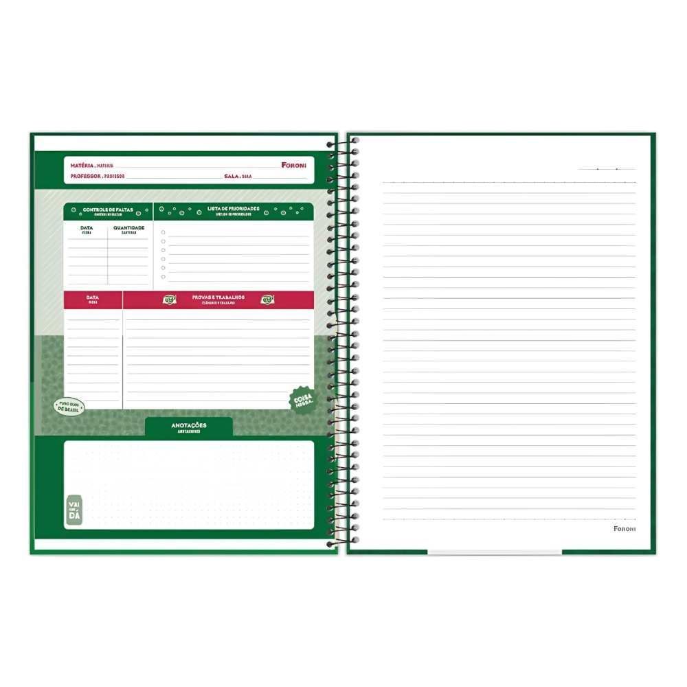 Caderno Universitário Espiral Guaraná 160 Folhas Foroni - Sortido