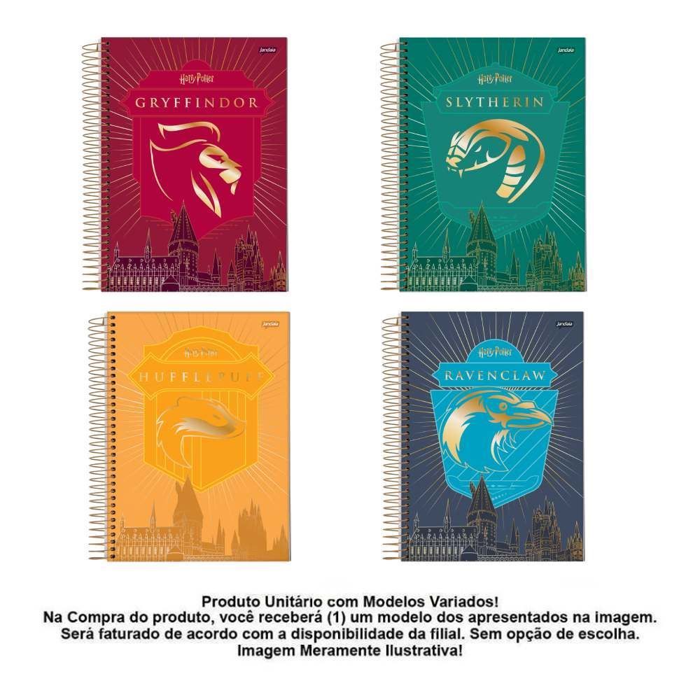Caderno Universitário Espiral Harry Potter 160 Folhas Foroni - Sortido