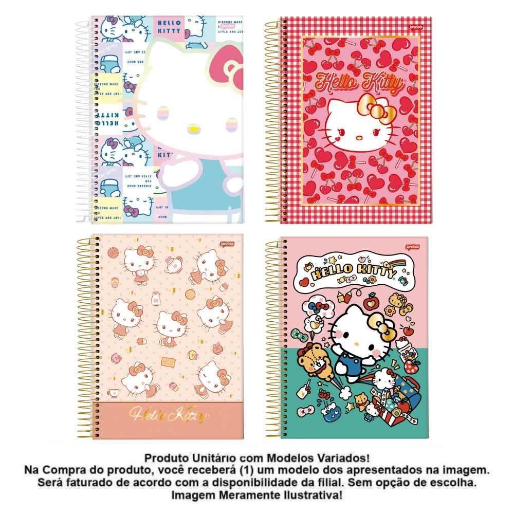 Caderno Universitário Espiral Hello Kitty 80 Folhas Jandaia - Sortido