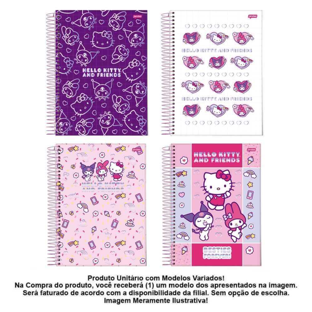 Caderno Universitário Espiral Hello Kitty And Friends 80 Folhas Jandaia - Sortido 