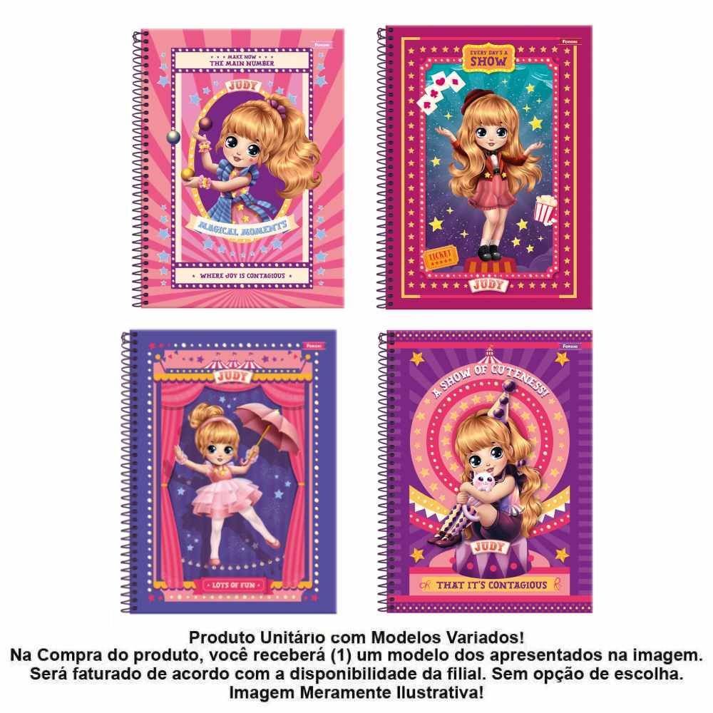 Caderno Universitário Espiral Judy 80 Folhas Foroni - Sortido