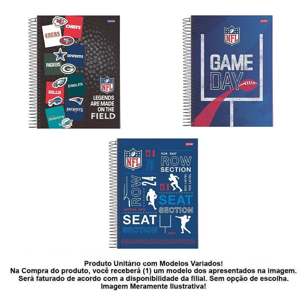 Caderno Universitário Espiral Nfl 240 Folhas Jandaia - Sortido