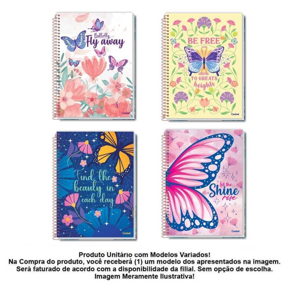 Caderno Universitário Espiral Purpurina 160 Folhas Credeal - Sortido 