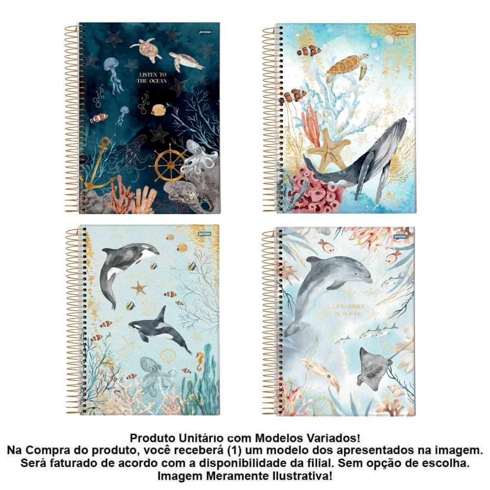 Caderno Universitário Espiral Sea Life 80 Folhas Jandaia - Sortido