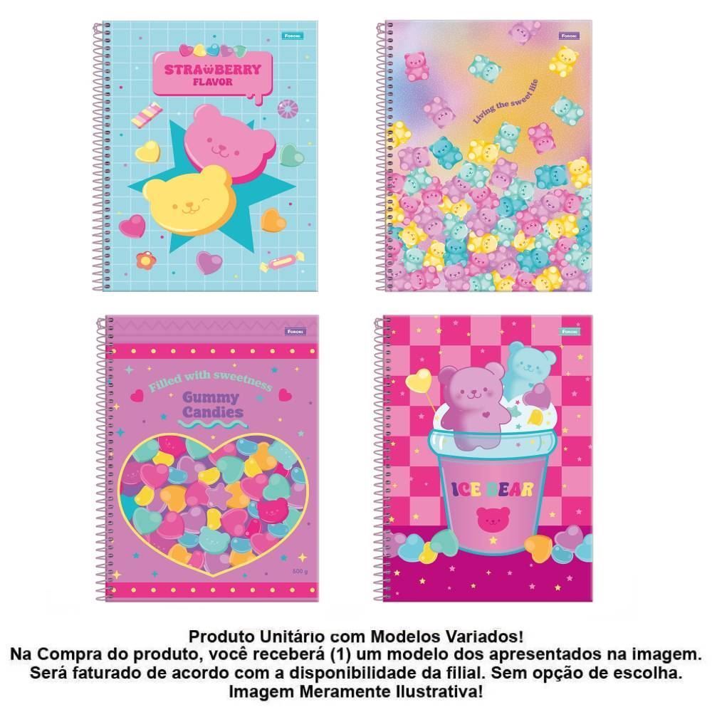 Caderno Universitário Espiral Suggar Rush 80 Folhas Foroni - Sortido