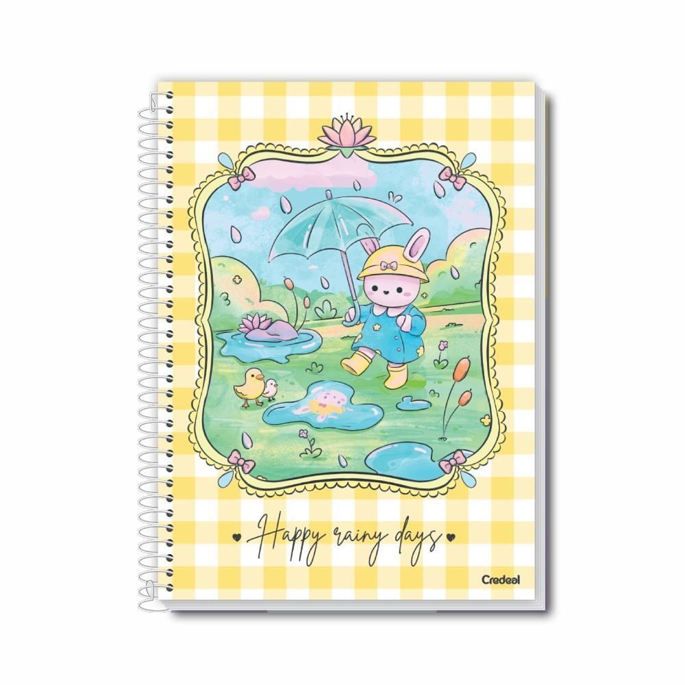 Caderno Universitário Espiral Tinty Tails Credeal - Sortido 