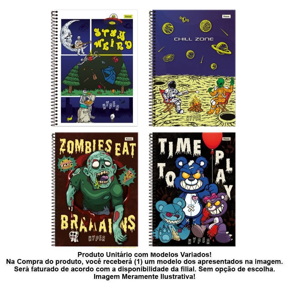 Caderno Universitário Hyper 10 Matérias Foroni - Sortido