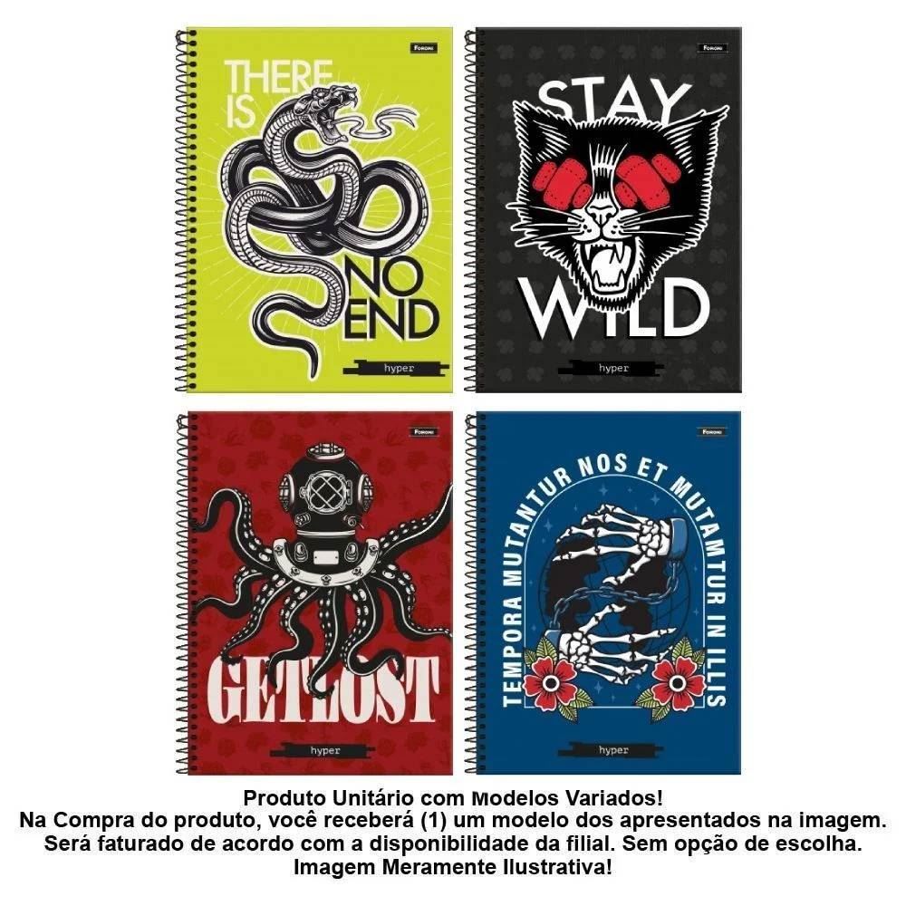 Caderno Universitário Hyper 10 Matérias Foroni - Sortido