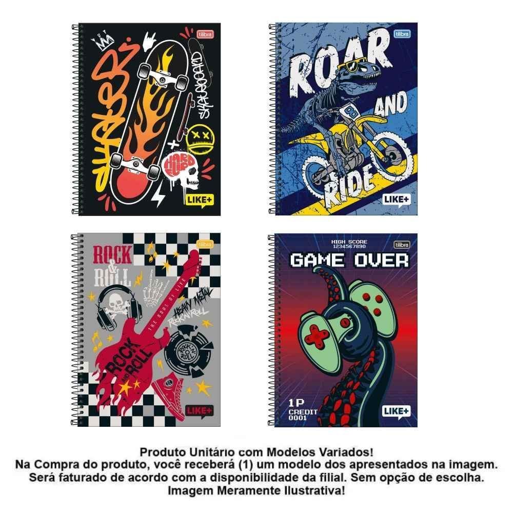 Caderno Universitário Masculino Like+ 200 Folhas Tilibra - Sortido 