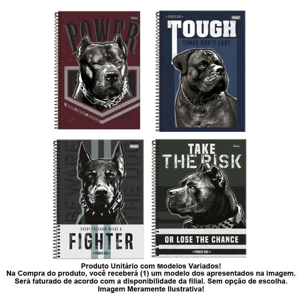Caderno Universitário Power Dog 10 Matérias Foroni - Sortido