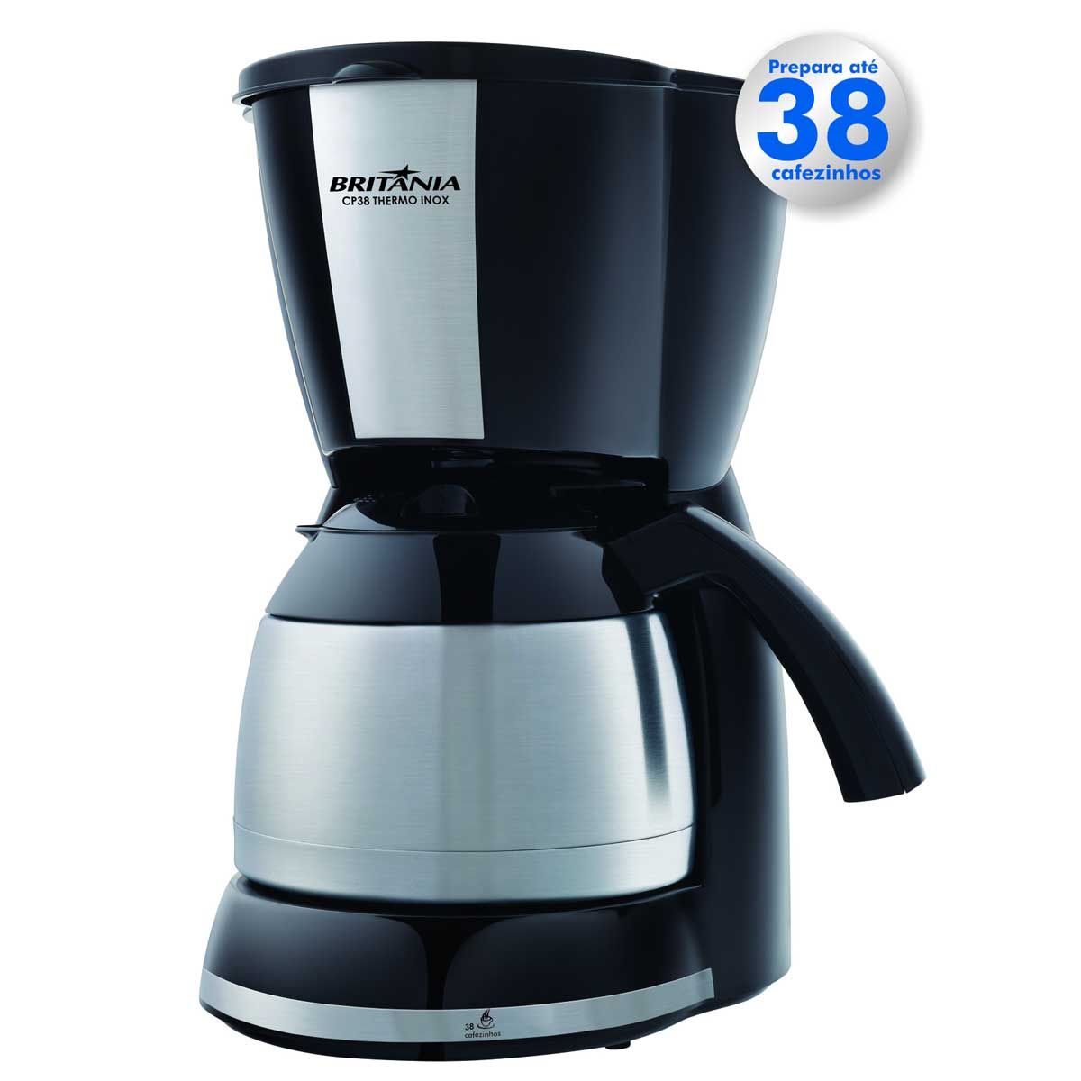 Cafeteira Britânia 38 Cafezinhos Thermo Inox