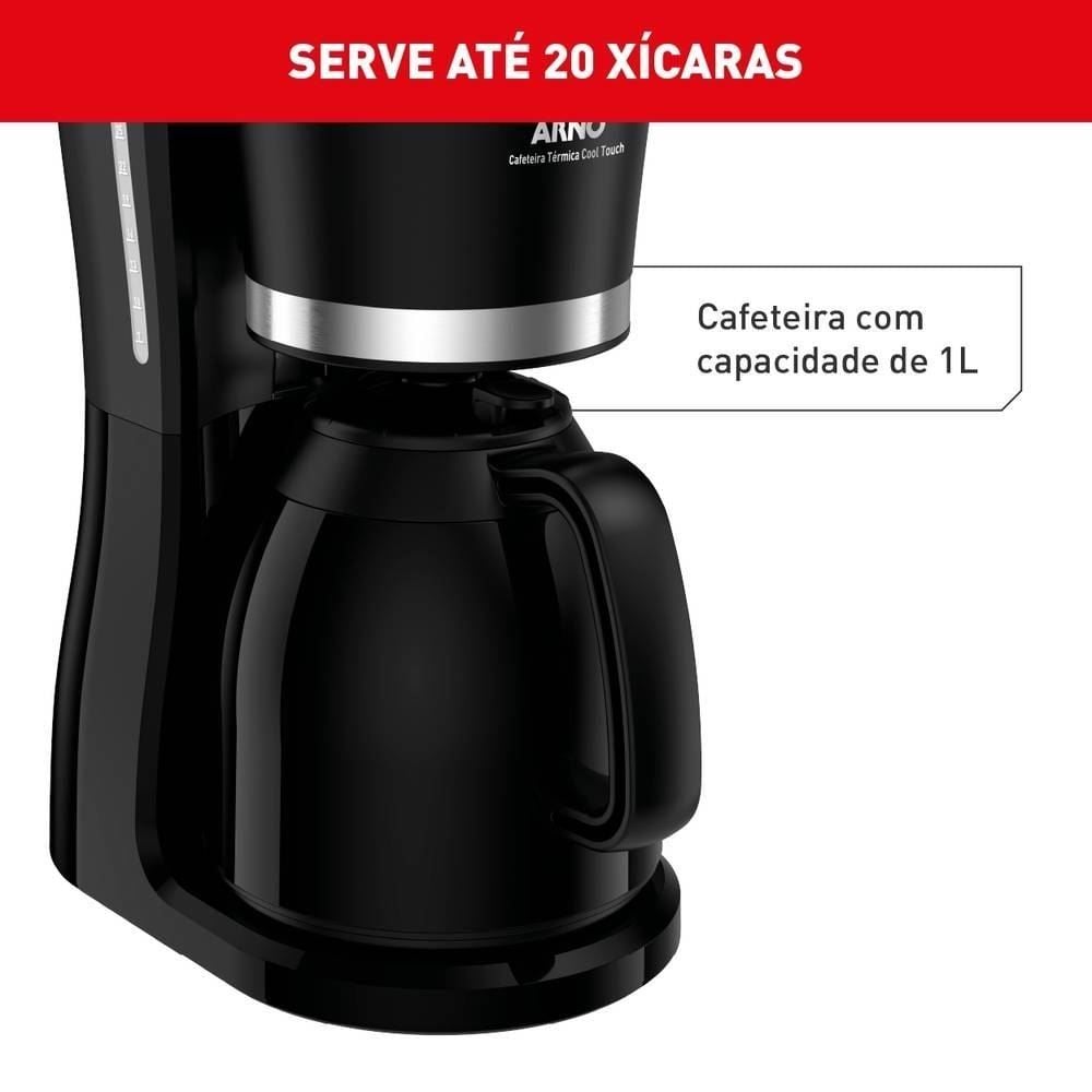 Cafeteira Elétrica Arno Cool Touch Preta 1 Litro CFCT