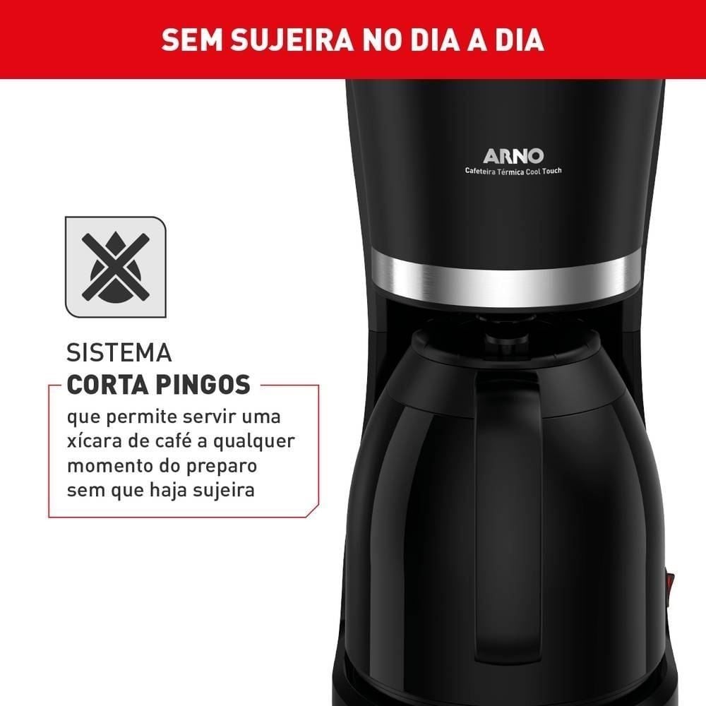 Cafeteira Elétrica Arno Cool Touch Preta 1 Litro CFCT