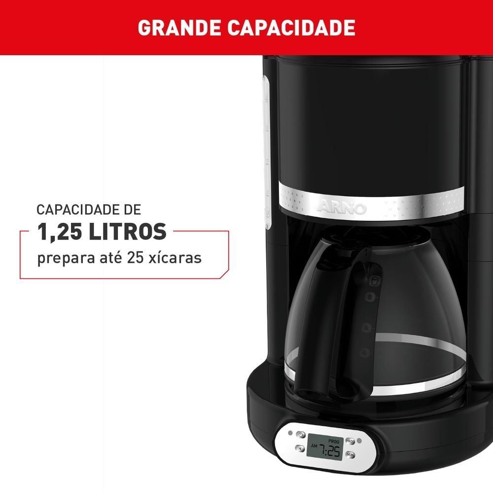Cafeteira Elétrica Arno Soleil Preta 1,25 Litros