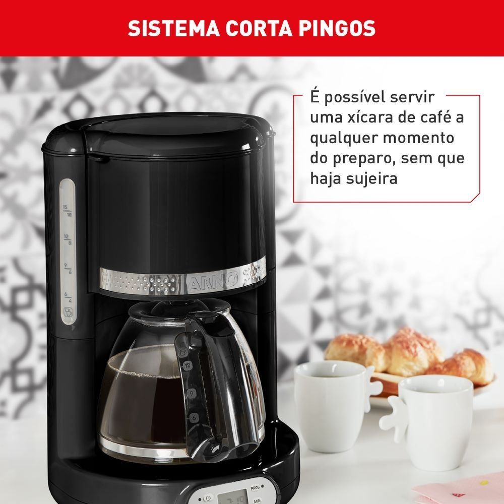 Cafeteira Elétrica Arno Soleil Preta 1,25 Litros
