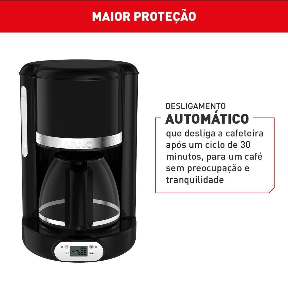 Cafeteira Elétrica Arno Soleil Preta 1,25 Litros