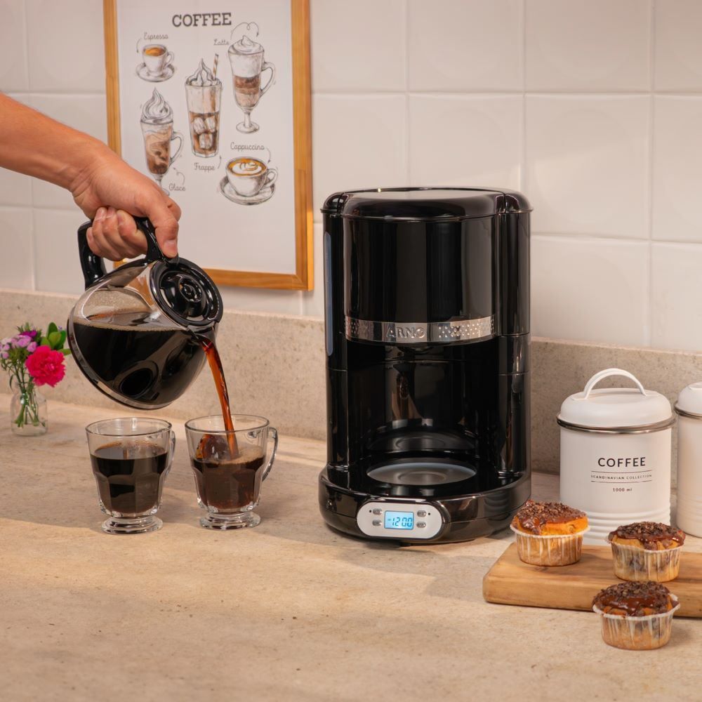 Cafeteira Elétrica Arno Soleil Preta 1,25 Litros