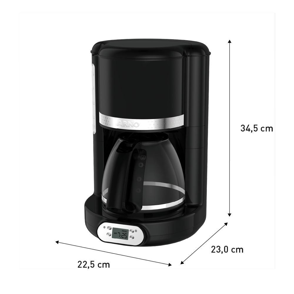 Cafeteira Elétrica Arno Soleil Preta 1,25 Litros