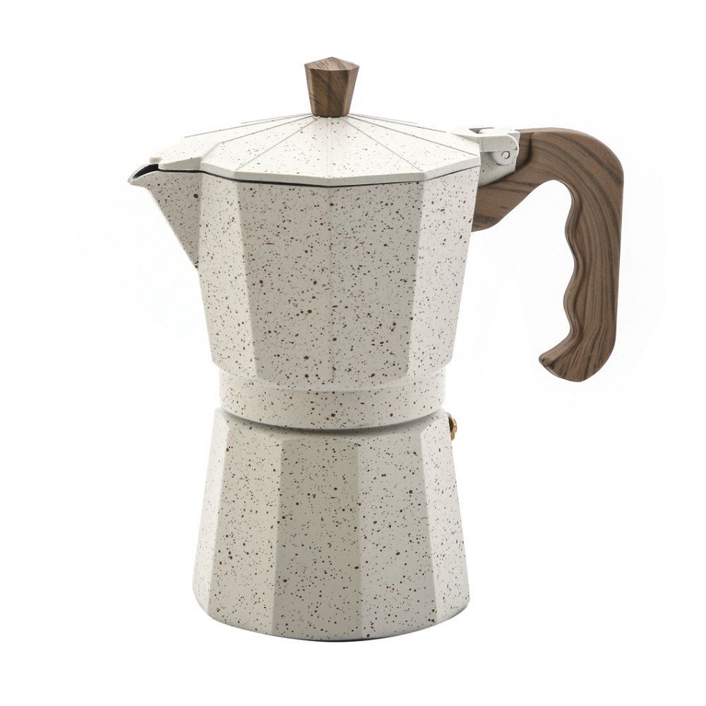 Cafeteira Italiana De Alumínio Mármol Mimo Style 300Ml - Bege