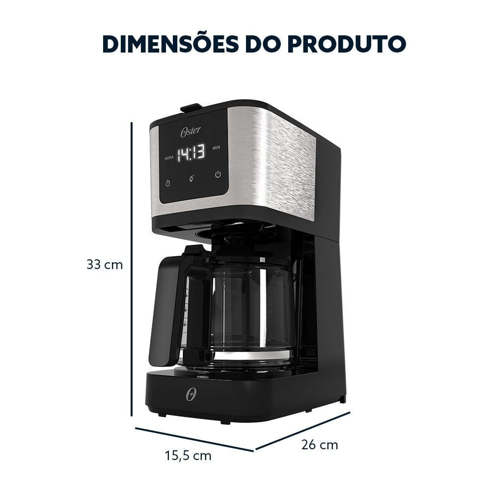 Cafeteira Oster Programável 1,2 Litros com Display Digital OCAF550
