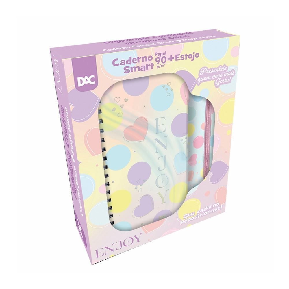 Caixa Criativa Enjoy Caderno Smart Colegial e Estojo - DAC