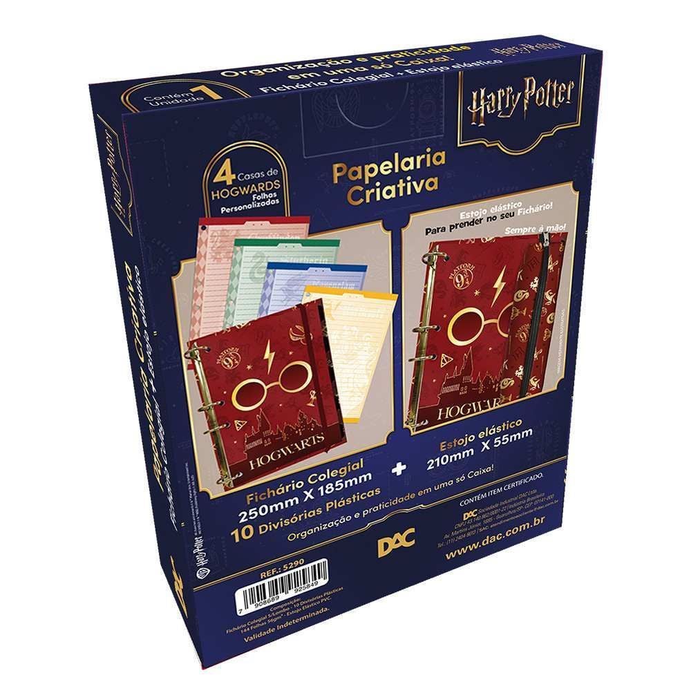 Caixa Criativa Fichário Colegial e Estojo Harry Potter - DAC