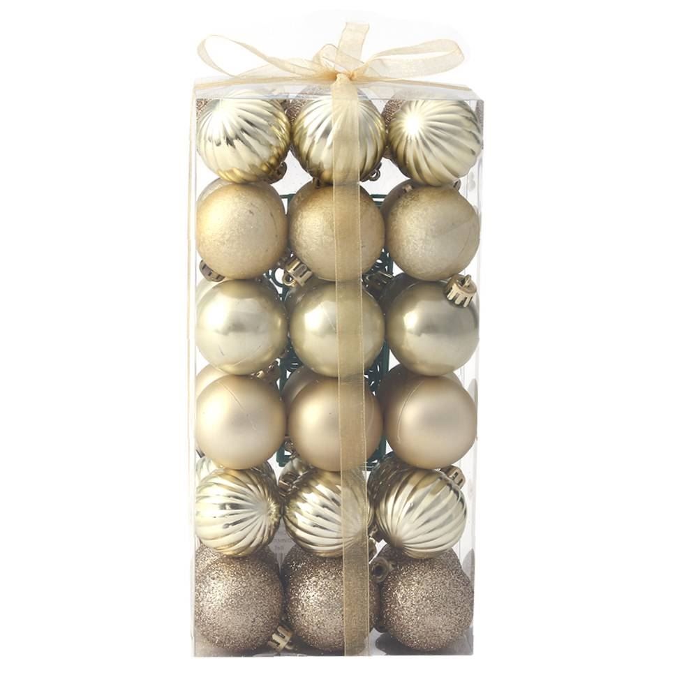 Caixa Bolas Natalinas Douradas 4 Cm Com 36 Unidades Havan Casa - ST72130