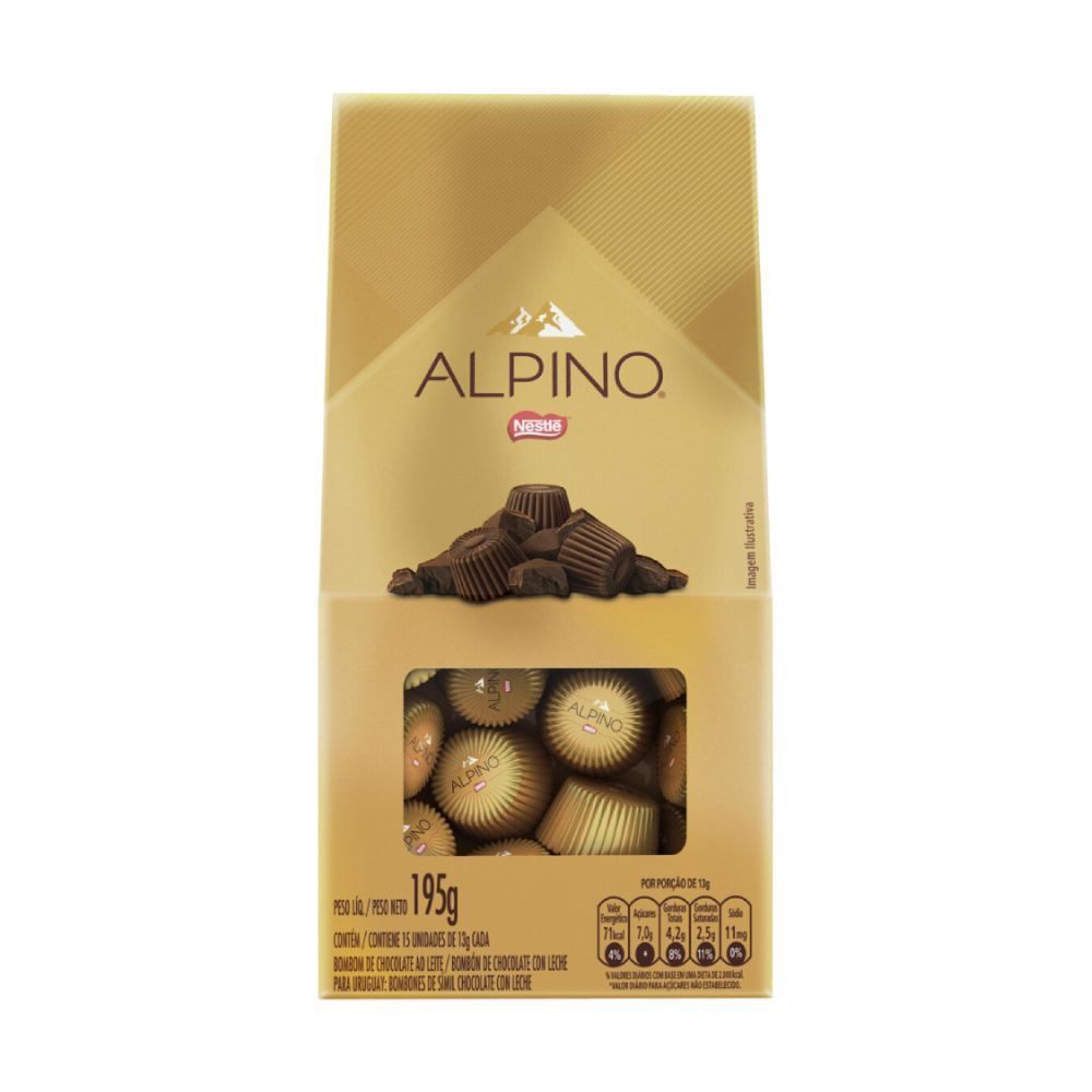 Caixa De Chocolate Alpino 195G - 15 unidades