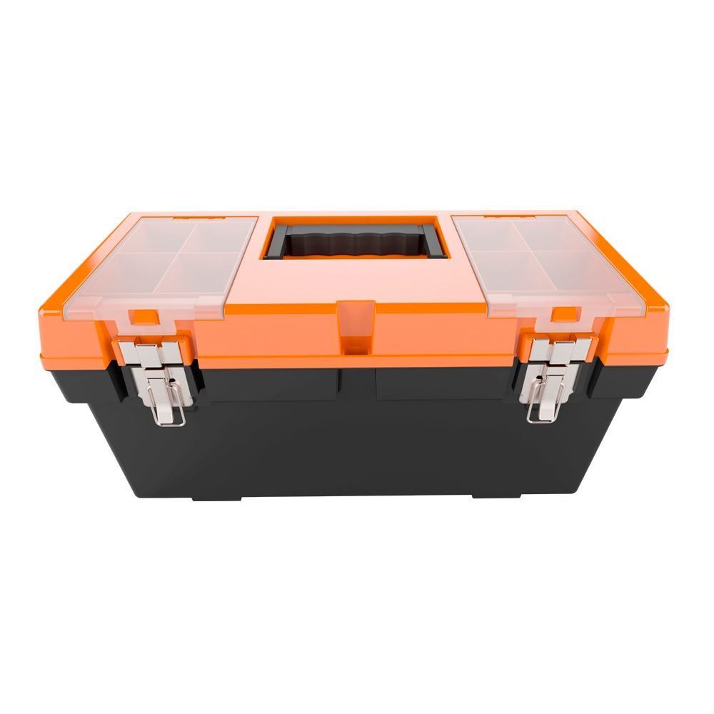 Caixa De Ferramentas Cargo 19,5" Metasul - Preto e Laranja