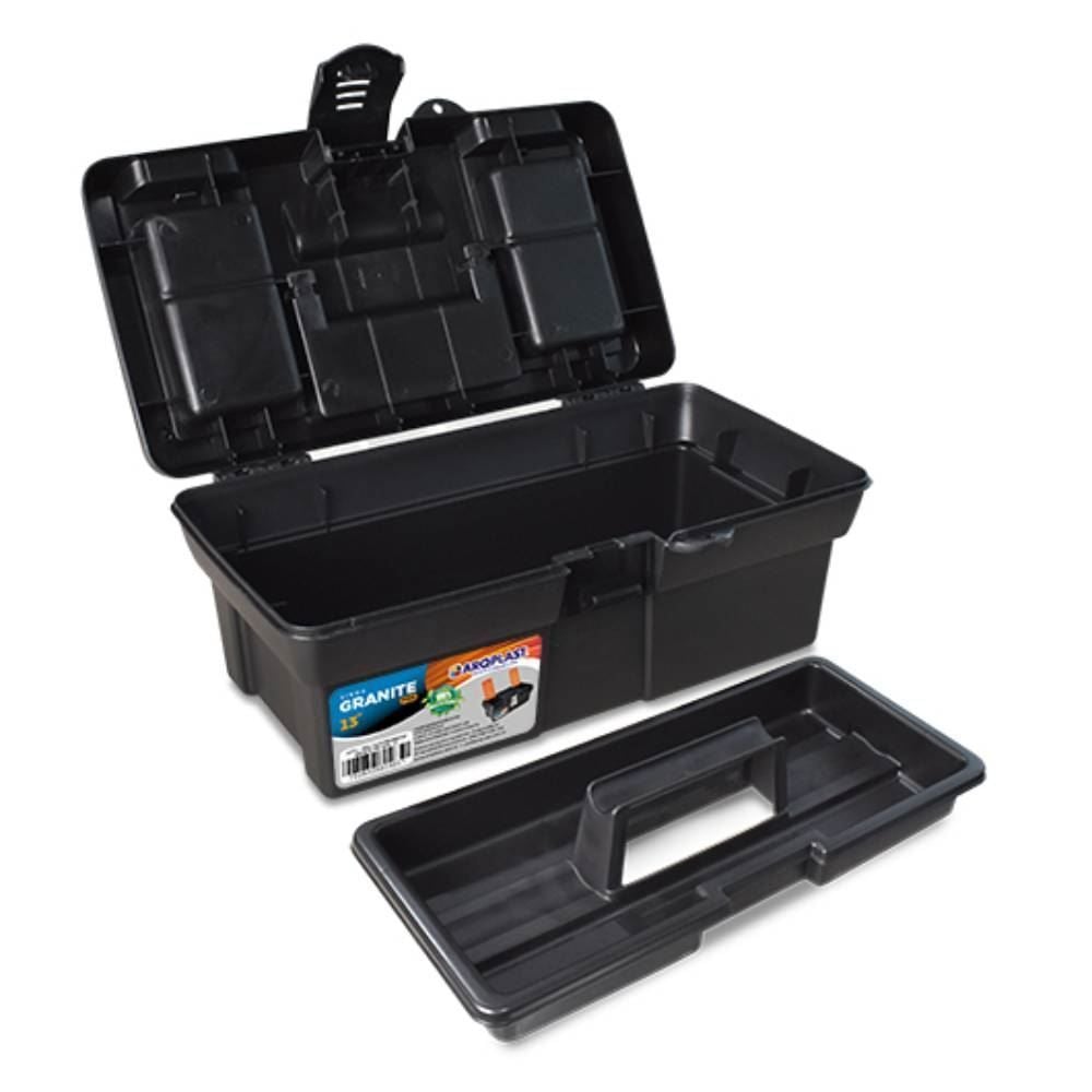 Caixa De Ferramentas Granite Pro Alta 13" Arqplast - Preto