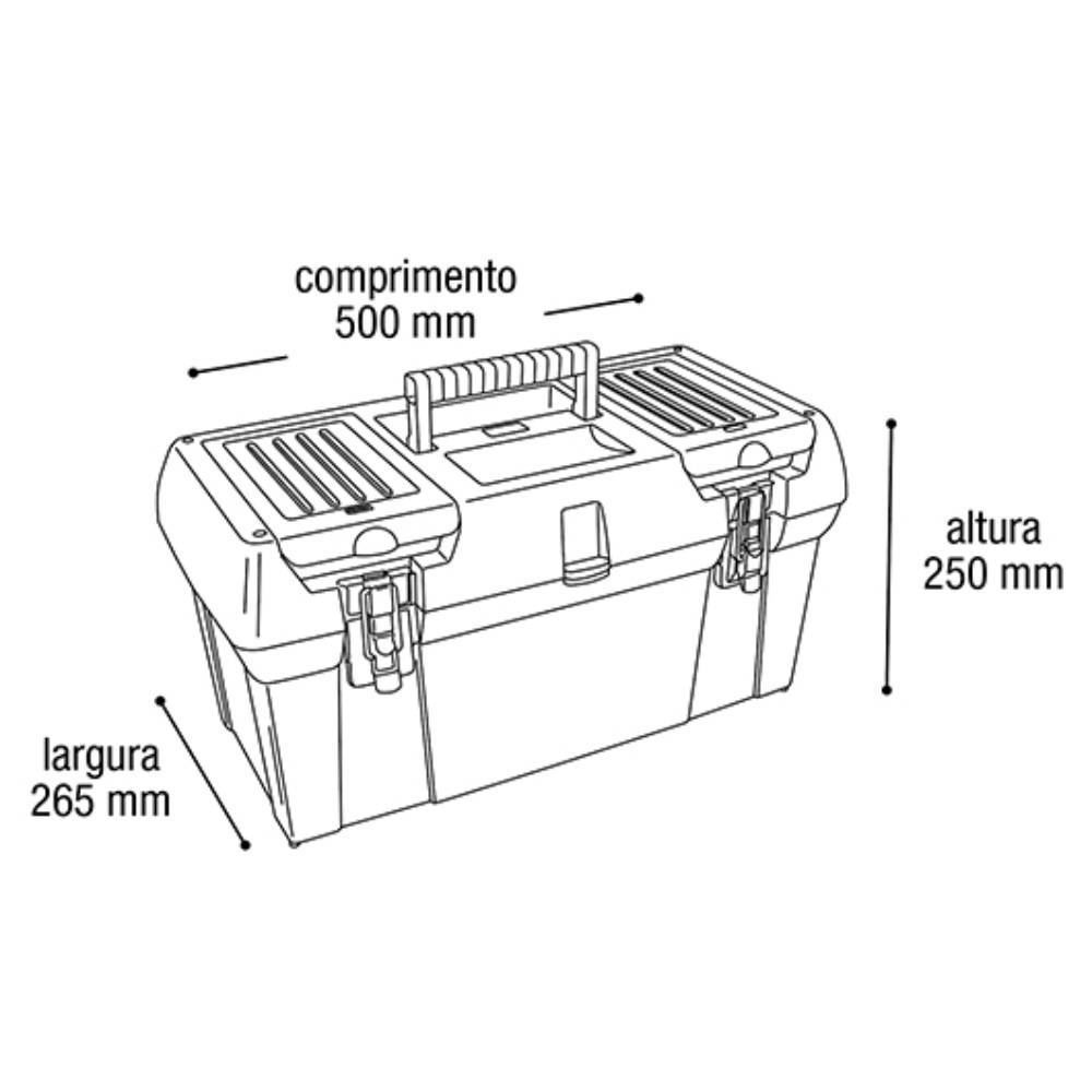 Caixa De Ferramentas Stone Pro Aço 19 Polegadas - Preto