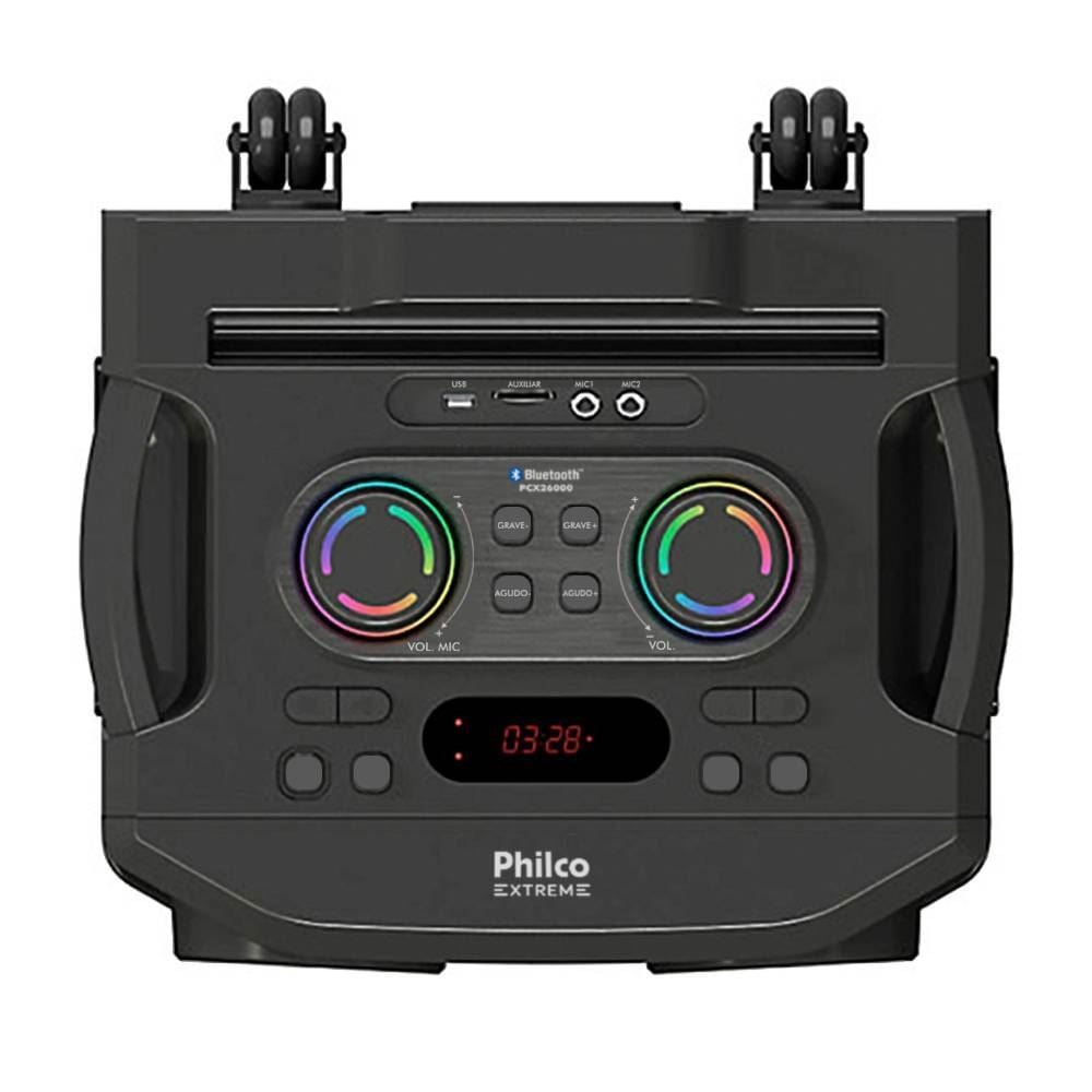 Caixa De Som Amplificada 2600W Philco Pcx26000 Flash Lights - Bivolt