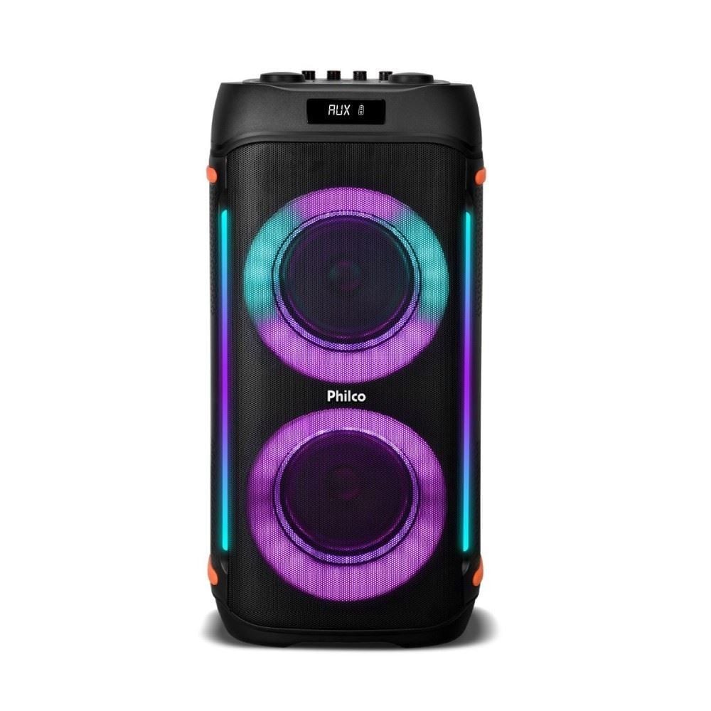 Caixa de Som Amplificada Philco Ex Bass 1200W com 2 Microfones Pcx6900 