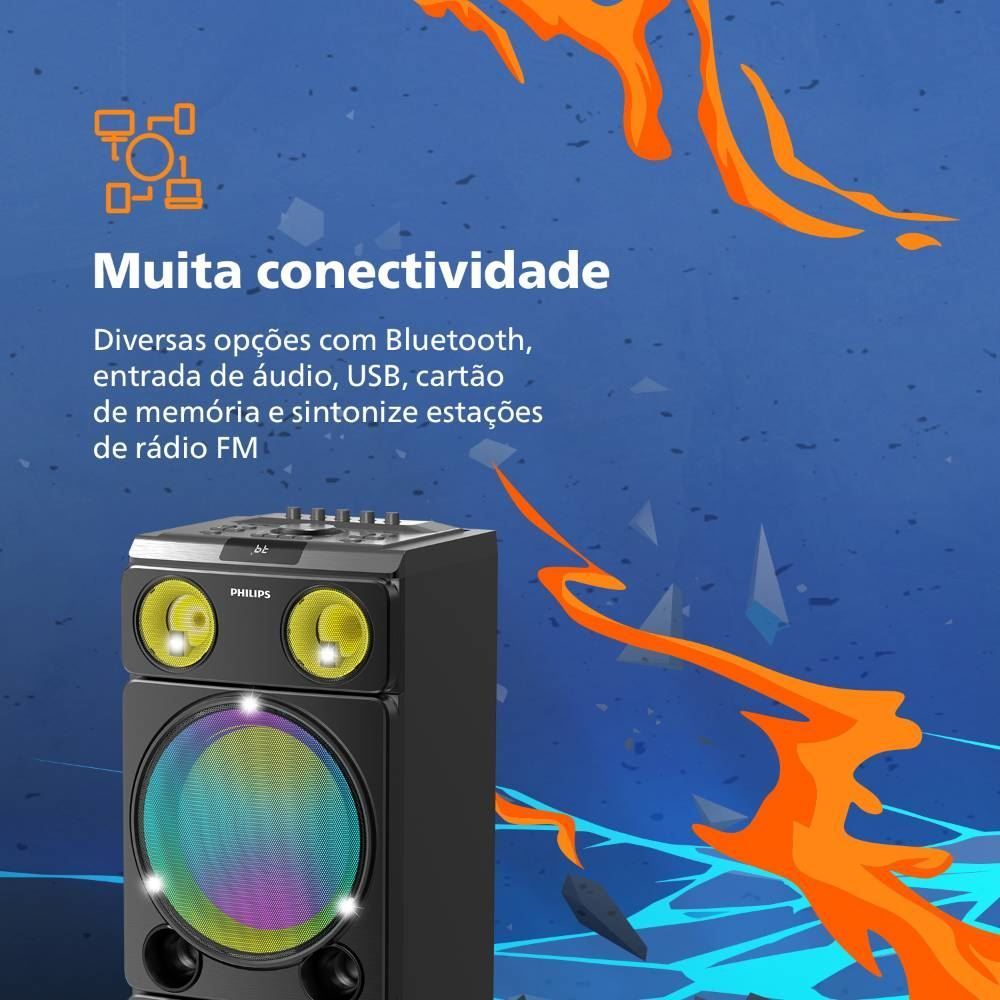 Caixa de Som Bluetooth Philips Party Speaker 2400W Tax5509