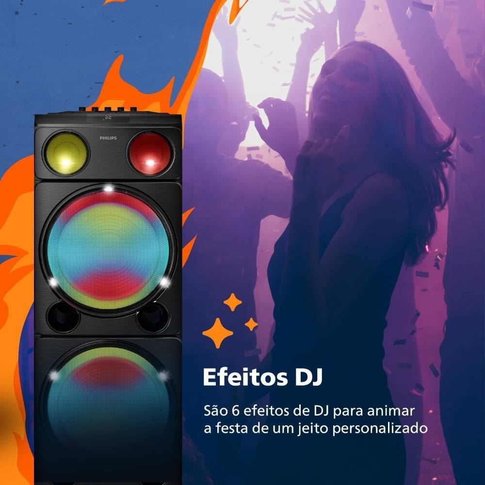 Caixa de Som Bluetooth Philips Party Speaker 2400W Tax5509