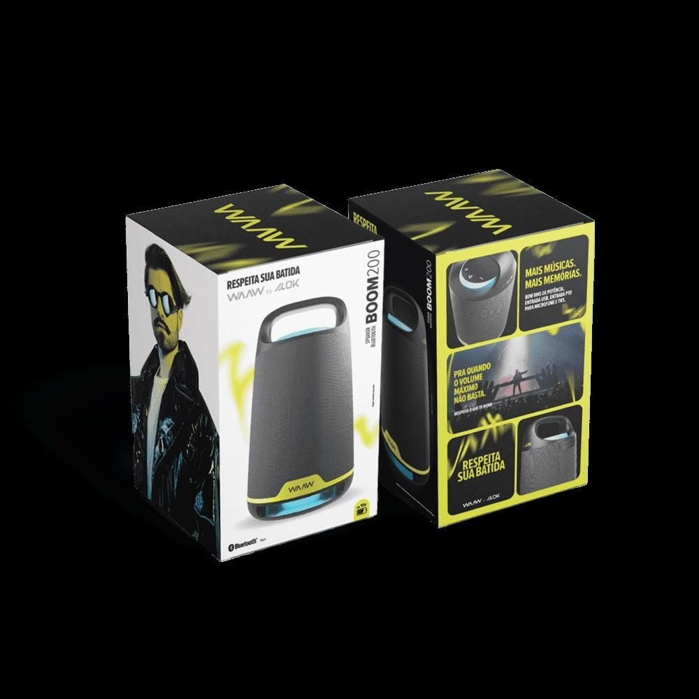 Caixa De Som Boom 200 Waaw Bluetooth V5.3 80W Rms - Bivolt