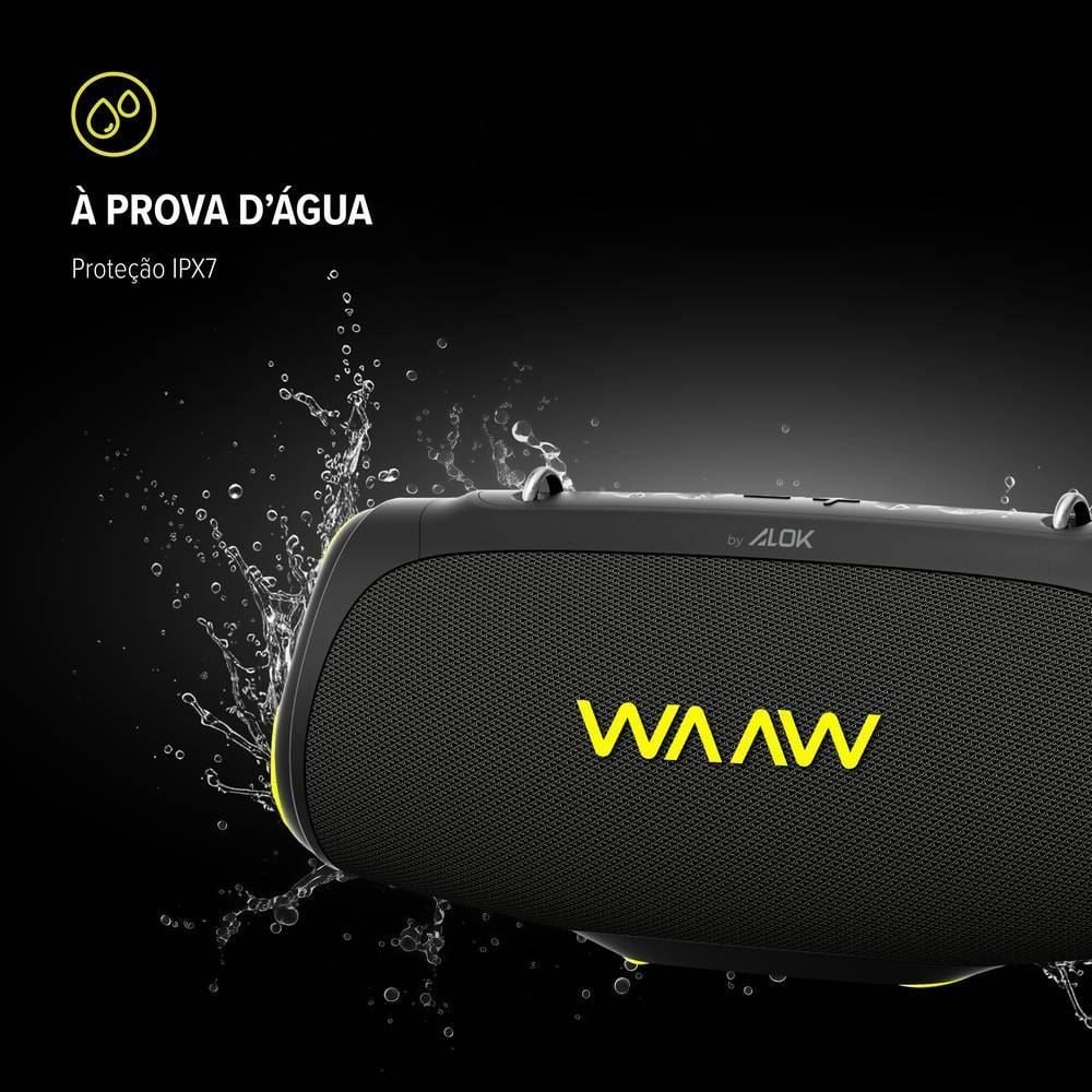 Caixa De Som Bluetooth Waaw By Alok Boom 110 Prova D´ Água - Preto