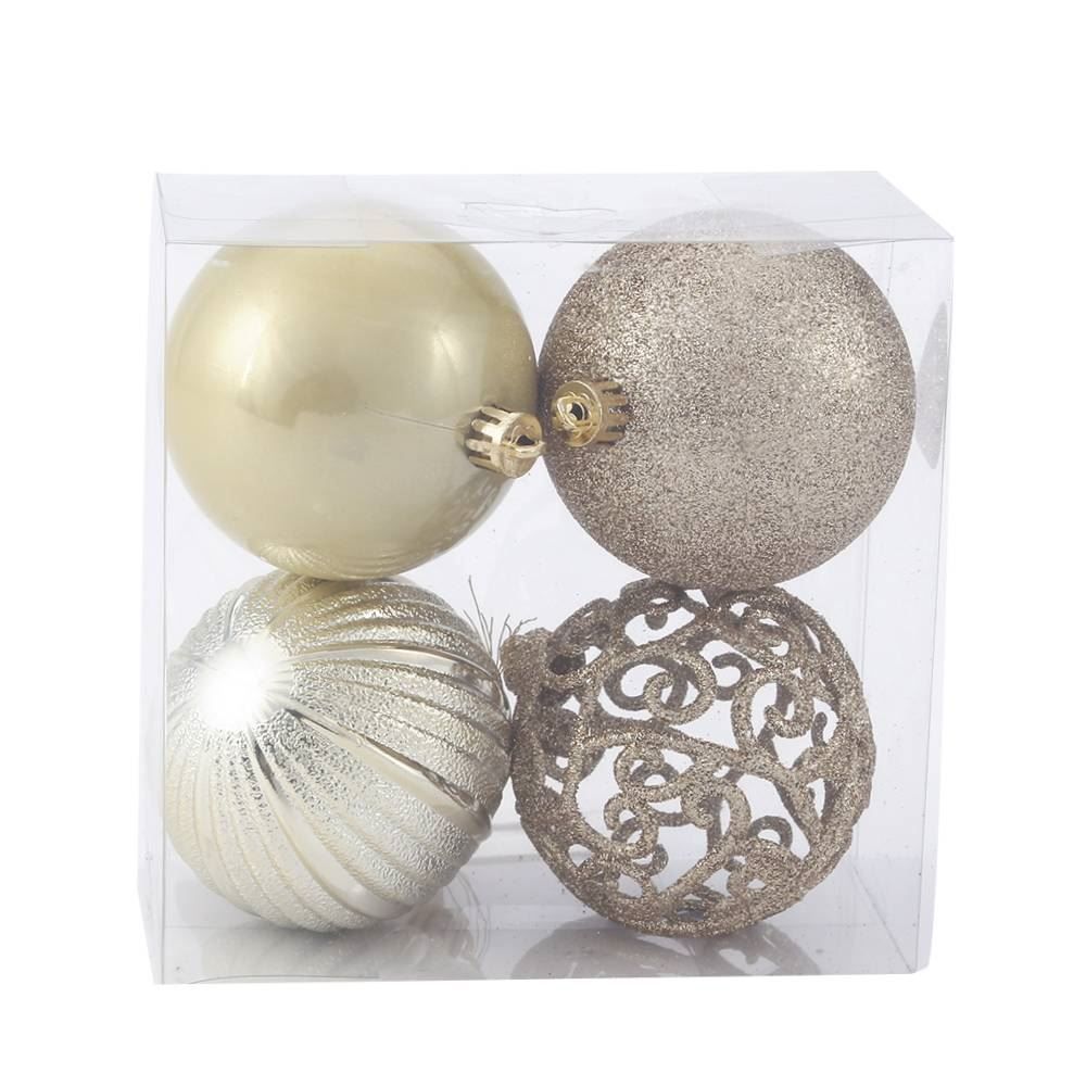Caixa Mix Bola De Natal Com 4 Unidades Dourada Havan Casa - ST79405