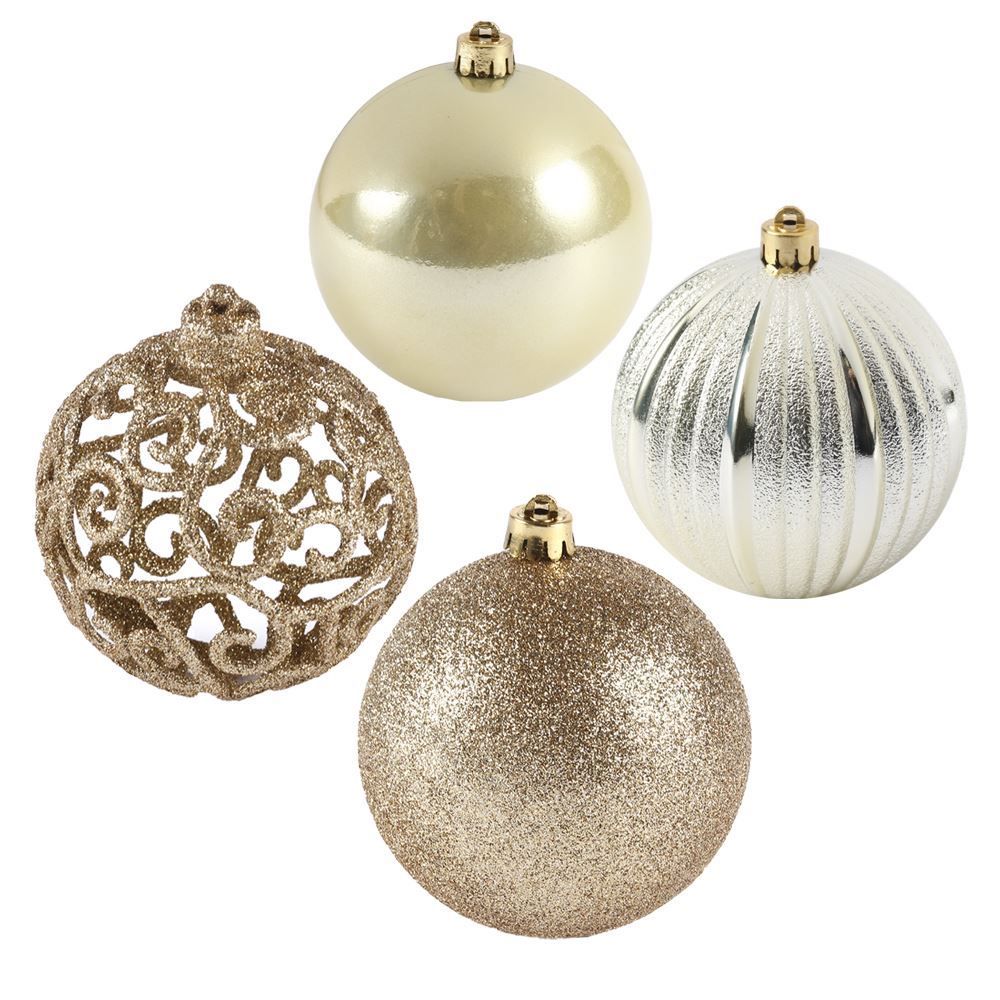 Caixa Mix Bola de Natal Dourada com 4 Unidades Havan Casa - ST79403