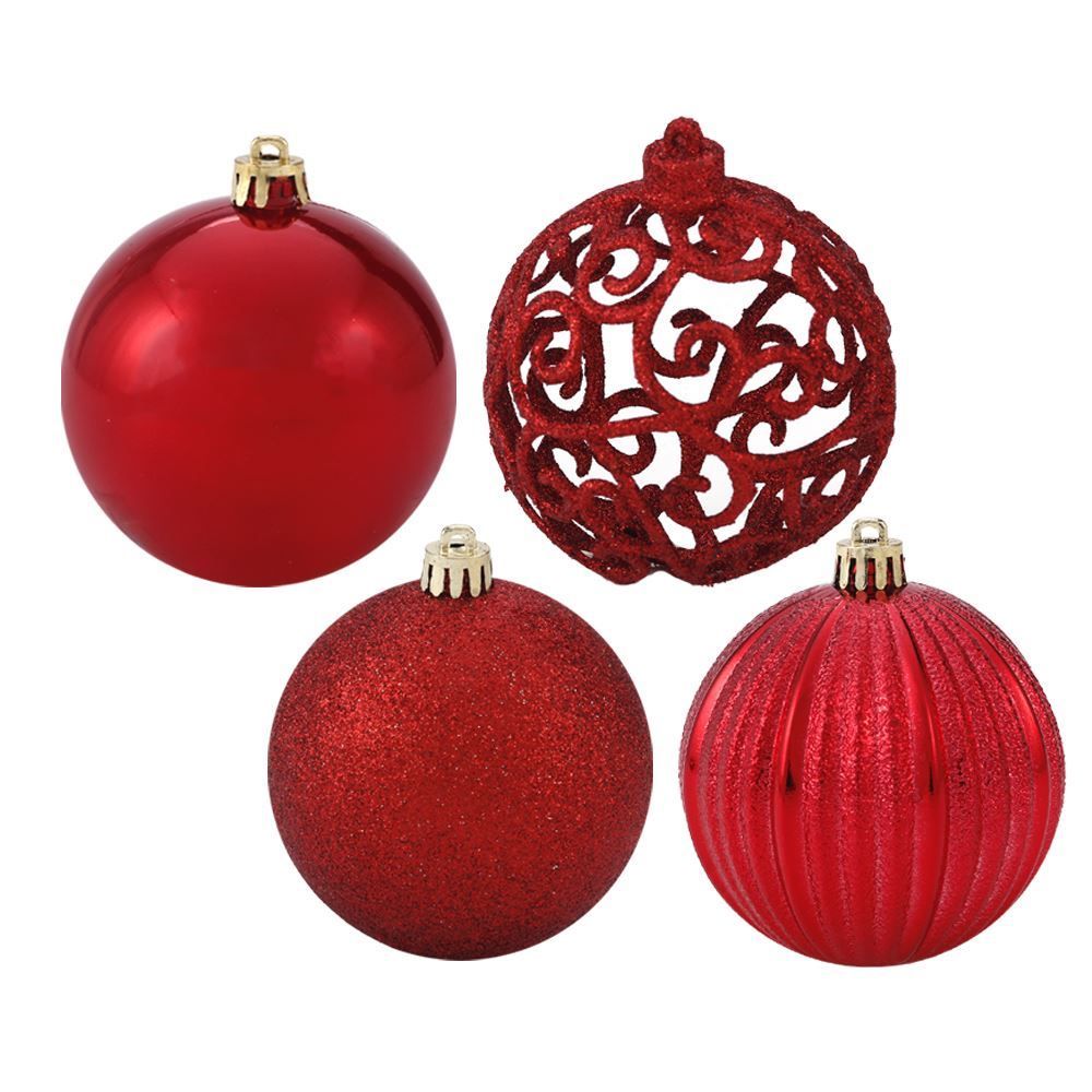 Caixa Mix Bola De Natal Vermelha Com 4 Unidades Havan Casa - ST79404