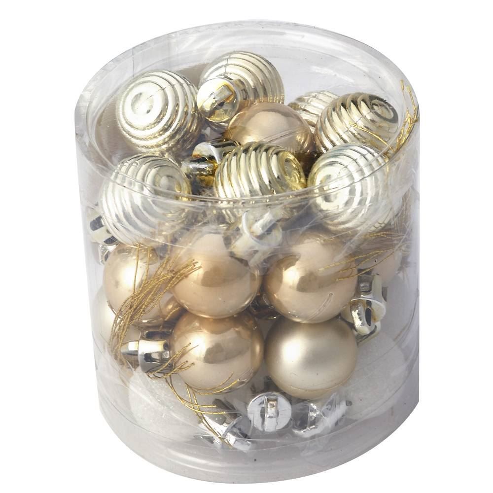 Caixa Mix Bolas De Natal Dourada E Branca 30 Unidades Tuut - 31603