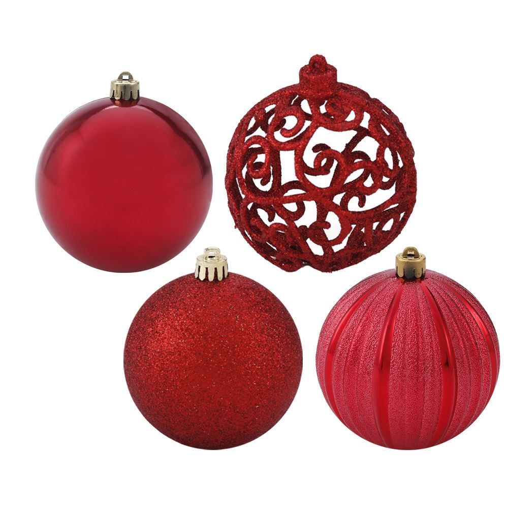Caixa Mix Bolas De Natal Vermelho 4 Unidades Havan Casa - ST79402