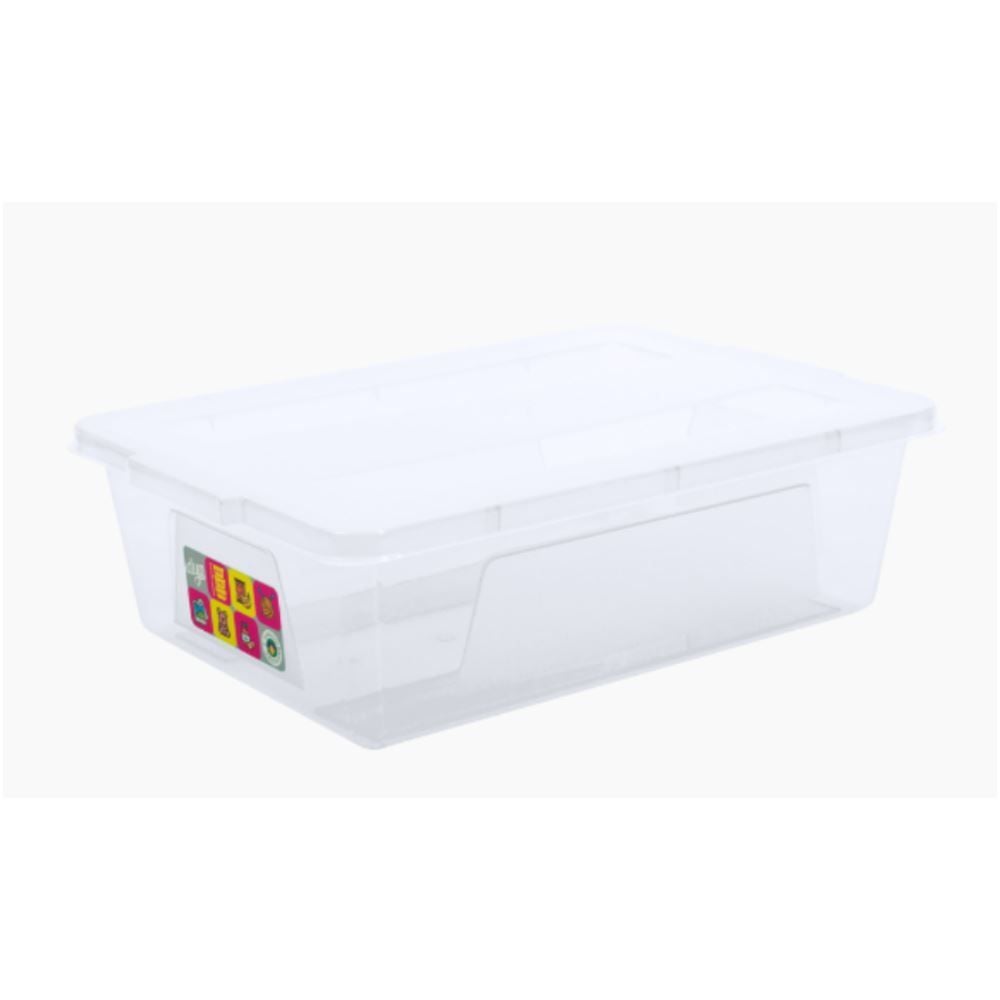 Caixa Organizadora Com Tampa Dub 20 Litros - Transparente