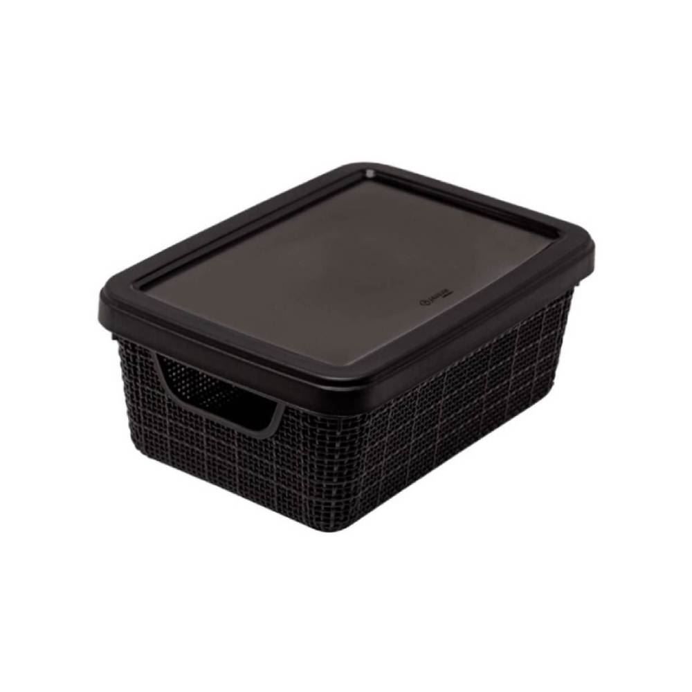 Caixa Organizadora Com Tampa Juta Jaguar 1,8 Litros - Preto