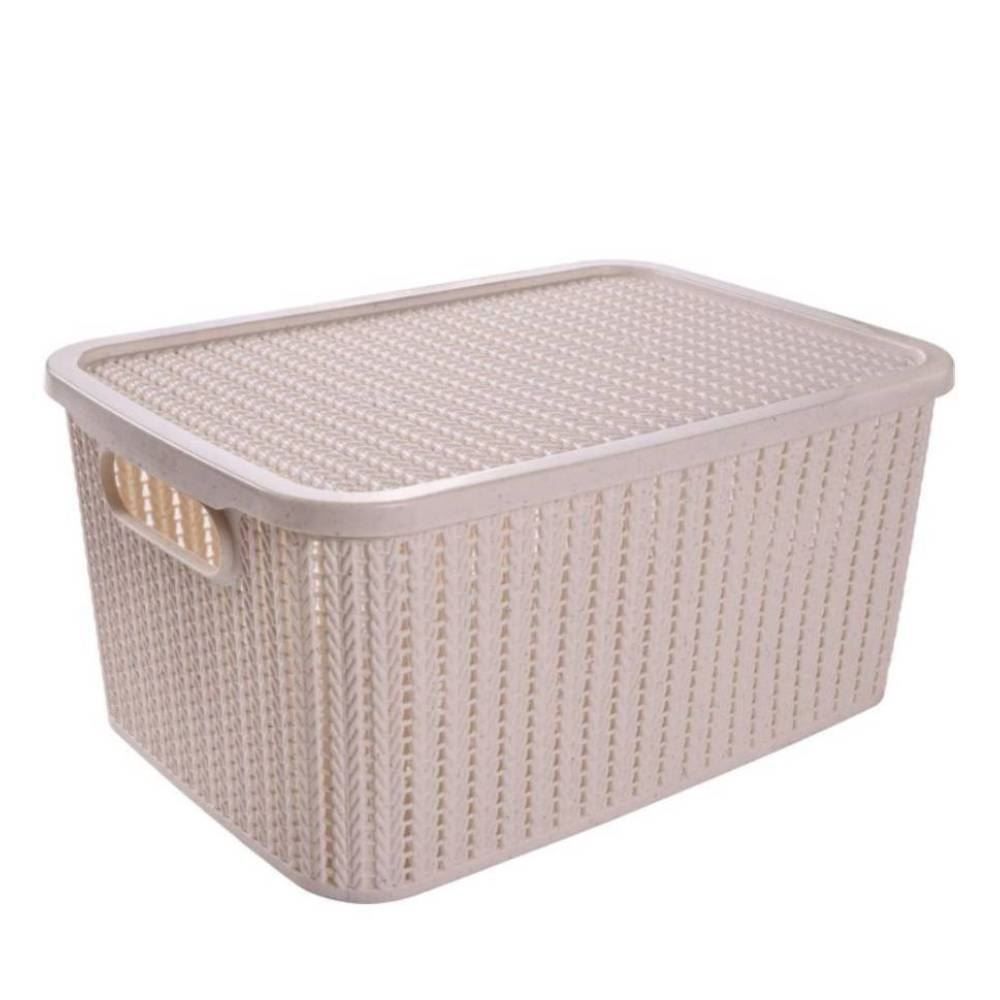 Caixa Organizadora Com Tampa Plasútil 19 Litros - Marmorizado