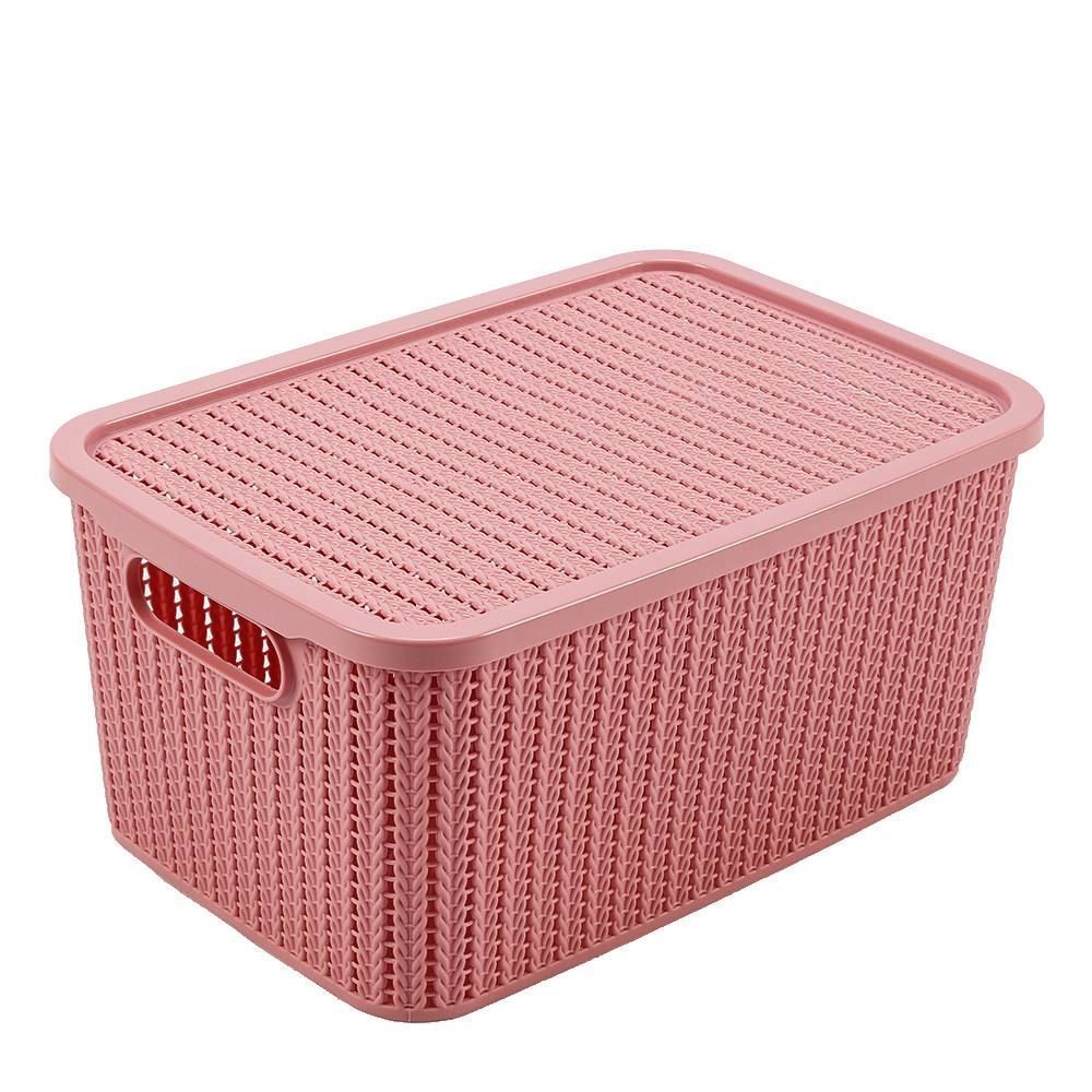 Caixa Organizadora Com Tampa Plasútil 8 Litros - Rosa