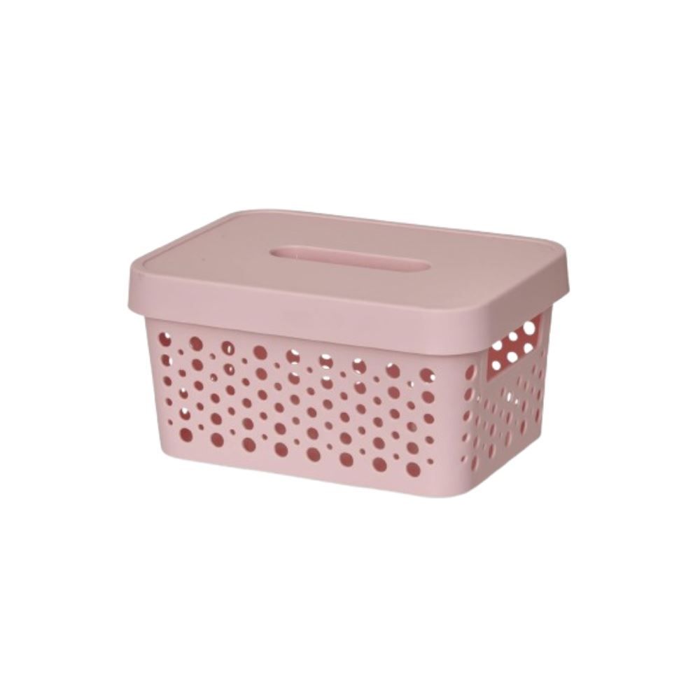 Caixa Organizadora Com Tampa Usual Plastic 2 Litros - Rosé