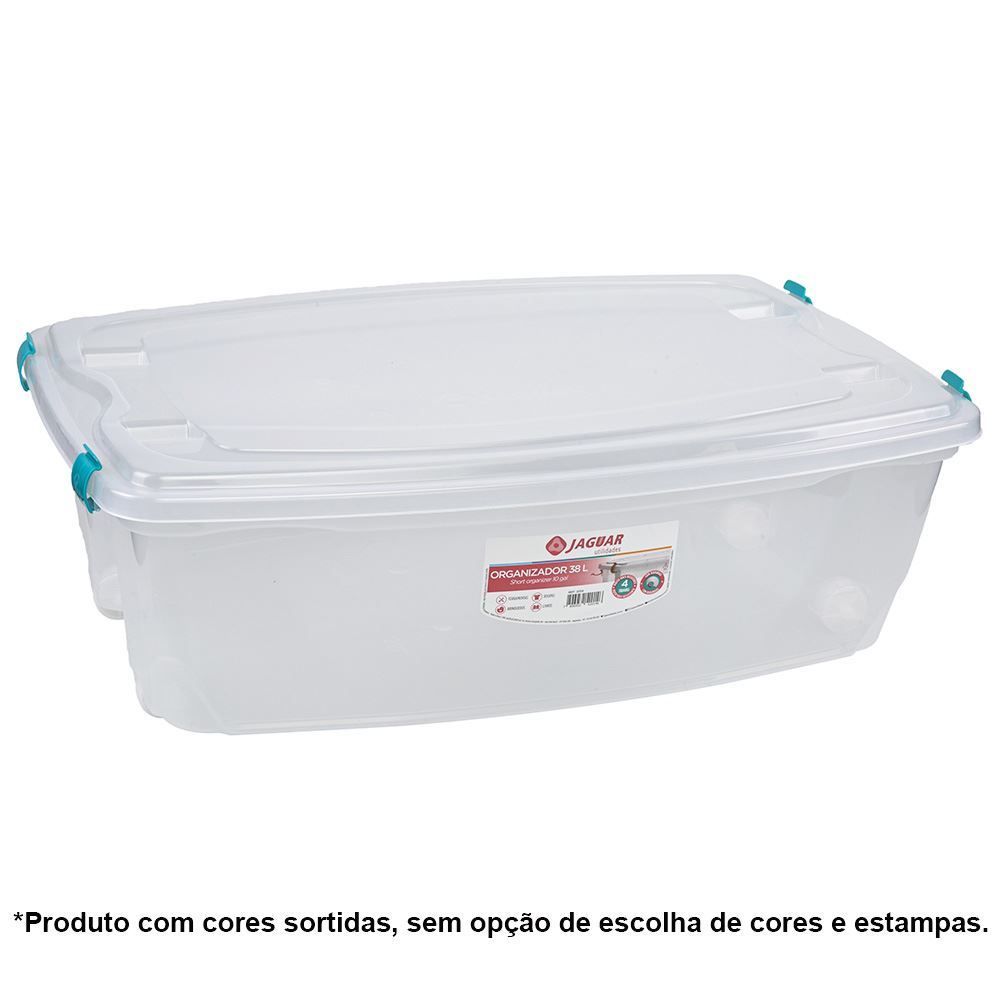 Caixa Organizadora Com Trava E Rodinha Jaguar 38 Litros - 2014T