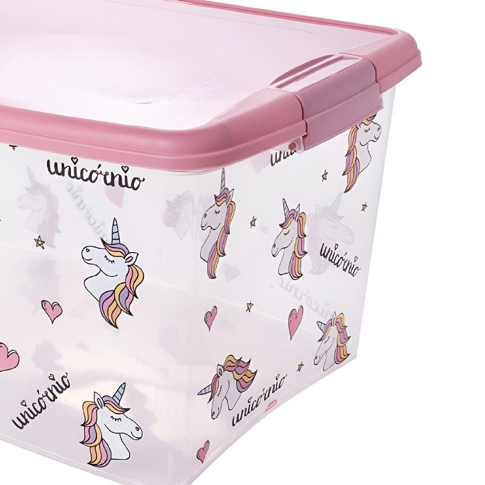 Caixa Organizadora Decorada Unicónio Plasútil - 19,8 Litros
