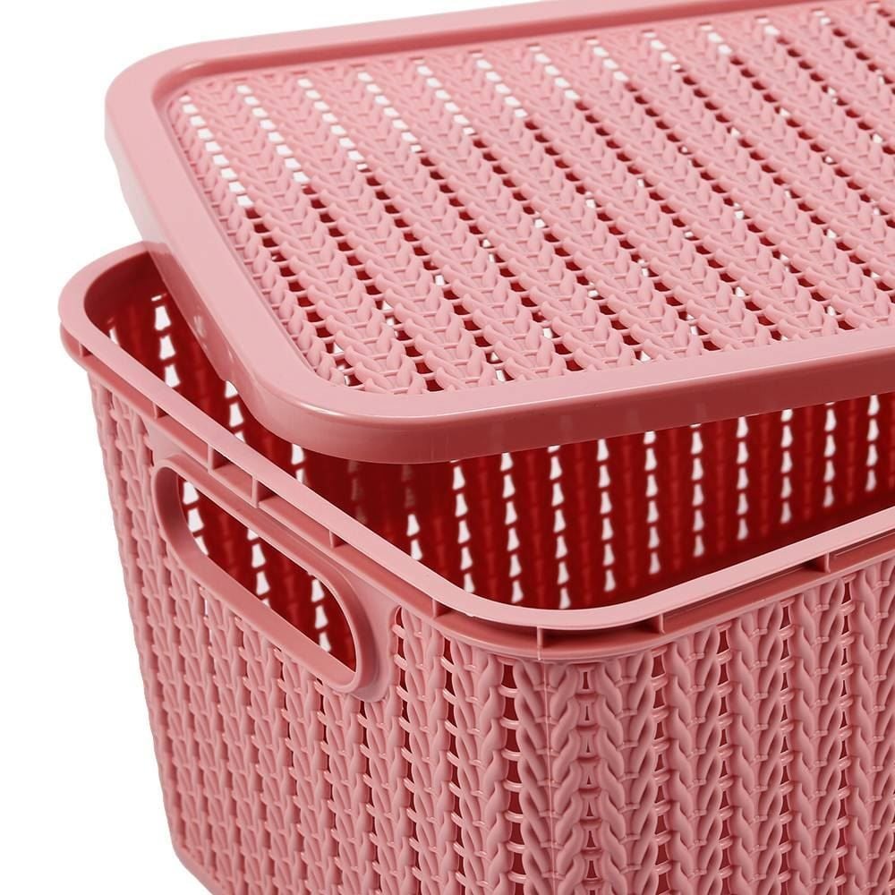 Caixa Organizadora Plasútil Com Tampa 2,8 Litros - Rosa